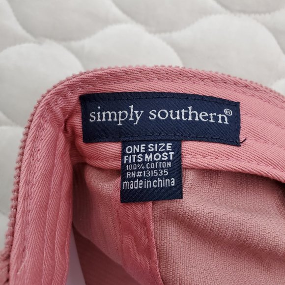 SIMPLY SOUTHERN Sparkle Puff Letter WIFEY Pink Corduroy Baseball Cap Hat NEW - Picture 4 of 6